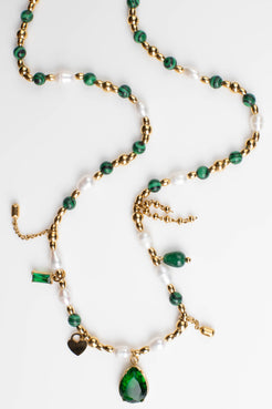 Baroque Turquoise & Freshwater Pearl Neck Chain Commuter Chic Necklace