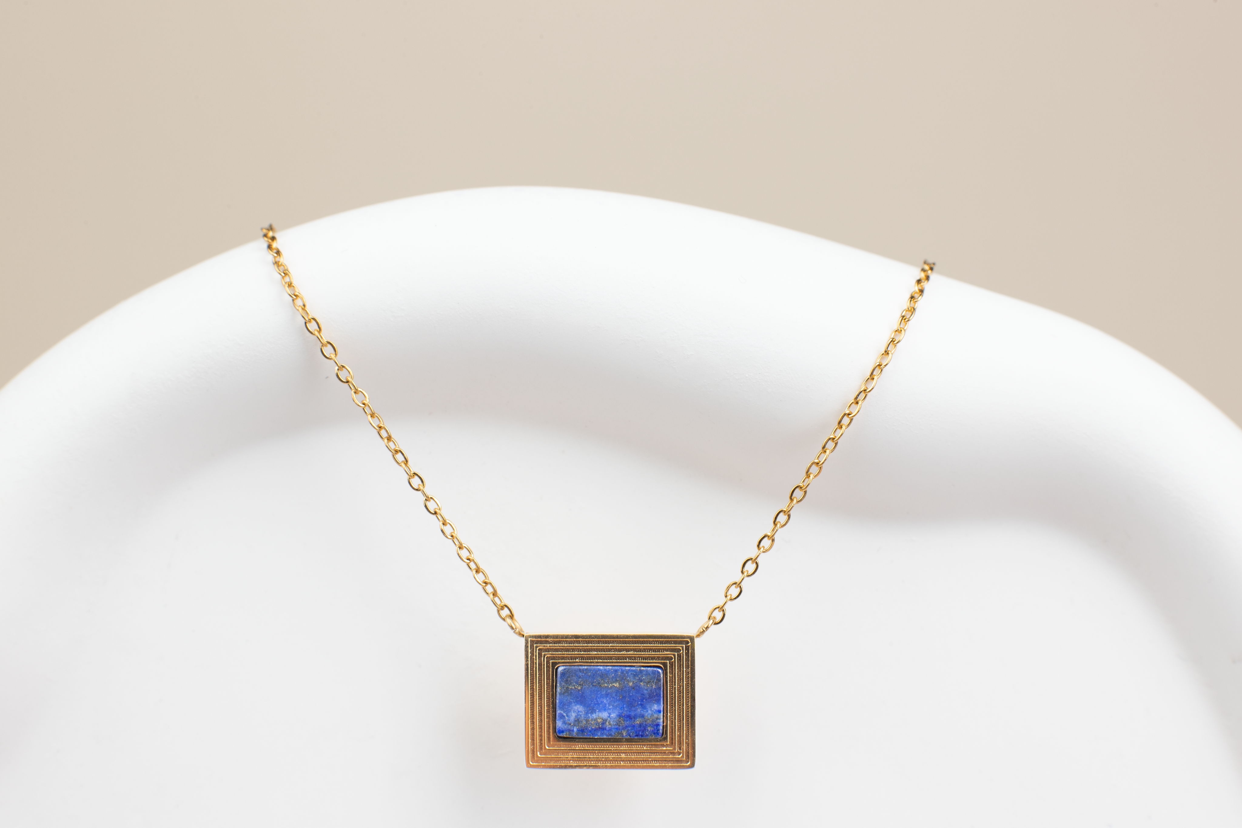 Artistic Simplicity Fashionable Lapis Lazuli Necklace in Gold - Casual