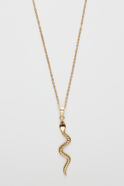 Radiant Serpentine Necklace: Vivid, Graceful Lines in Shiny Gold