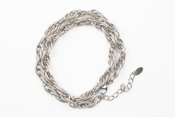 Twisted Chain Necklace: Silver Heavy Metal Style for Men & Women，Twisted Chain