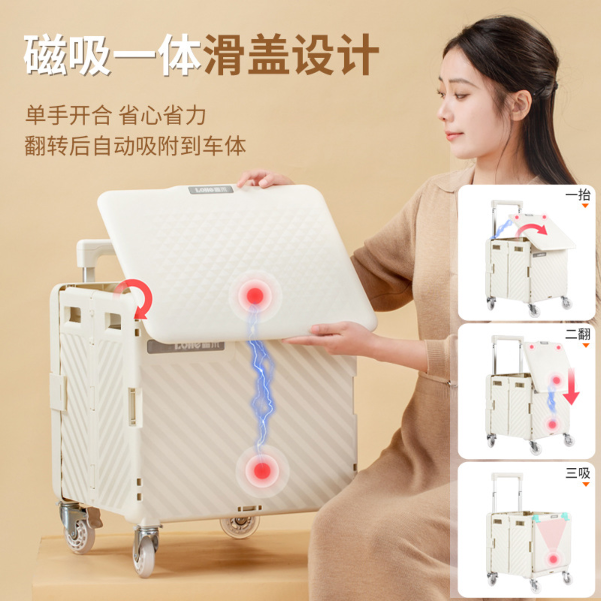 【加拿大团购】折叠小推车 买菜露营购物 万向轮小拉车