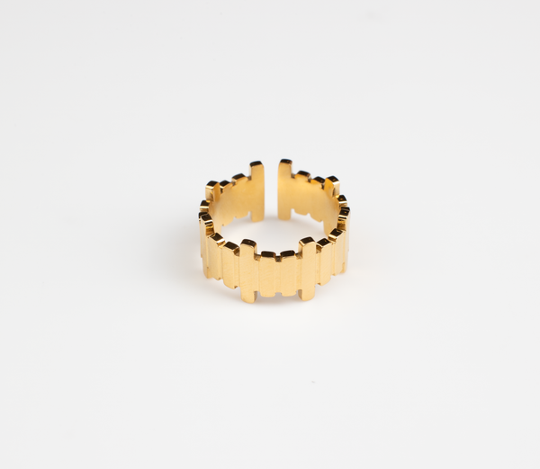 Elegant and exquisite, our adjustable ring exudes a dignified and fashionable aura. Crafted from titanium steel plated with 18K gold, this open ring is perfect for women, suitable for various occasions including daily commutes. It's an excellent choice for a premium gift.