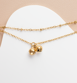 Embrace cuteness with our minimalist anklet featuring adorable bell charms. Crafted with titanium steel plated in 18K gold, this anklet offers a cheerful vibe and versatile charm suitable for various occasions. A perfect gift for any occasion.